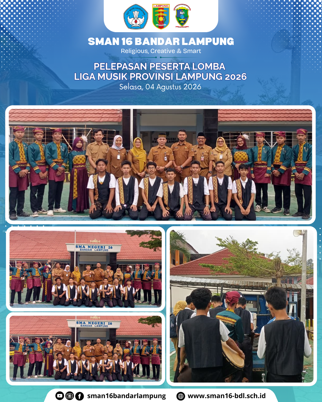 Akarsana SMAN 16 Bandar Lampung Ikuti Liga Musik Provinsi Lampung 2026